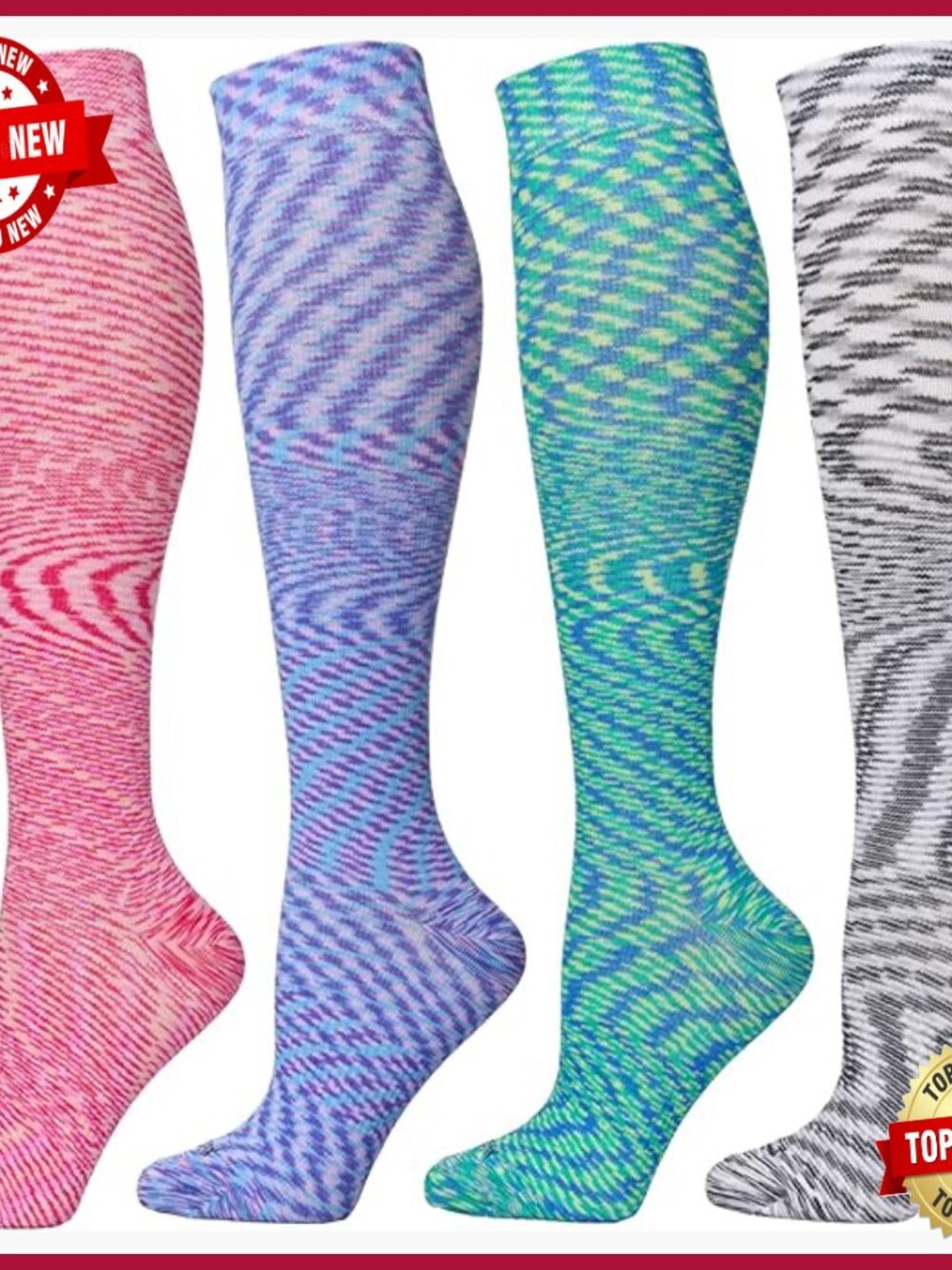 20-30mmHg Graduated Compression Socks Knee High for Nurses Travel Pregnancy